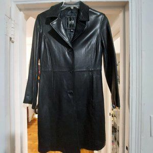 Soft 100% Genuine Lamb Leather Black Coat